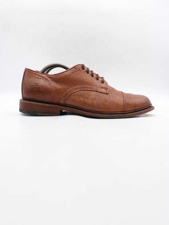 Frye Cap Toe Men\'s Size 10 D Oxford Derby Dress Shoes Brown Leather